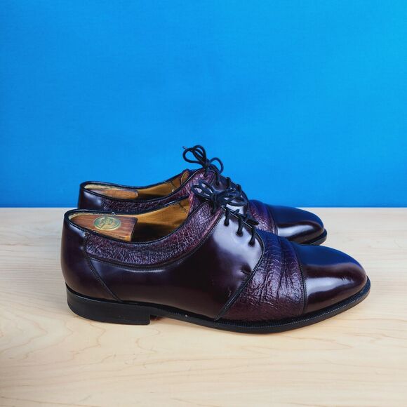 Mezlan Darian Mens‎ 9 US dress Shoes Burgundy Cordova Leather Ostrich Skin Shoes main image 12